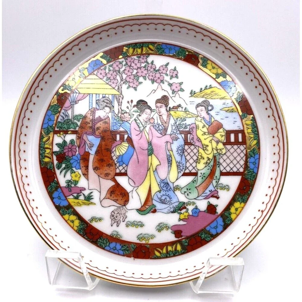 Geisha Hand Painted Vanity Dresser - Trinket Tray - Wall Decor